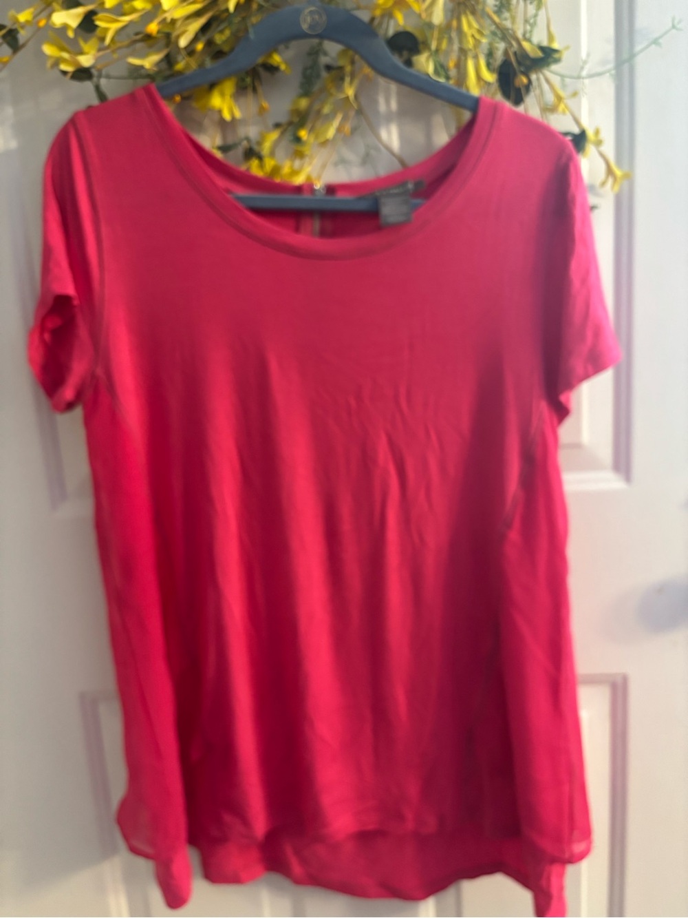 Kate & Mallory Short Sleeve Scoop Neck Tee in Bright Pink